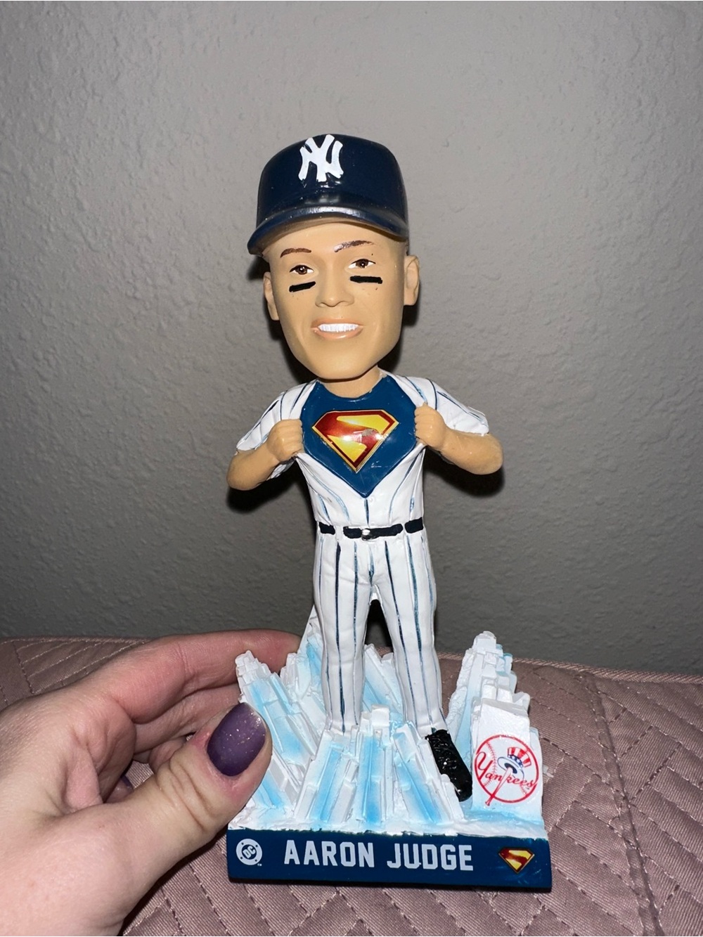 DC Aaron Judge New York Yankees Superman Bobblehead - White & Navy